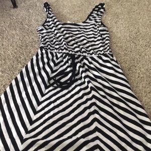 A stripped tank top dress
